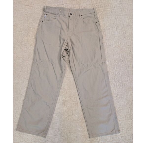 Carhartt Canvas Pants Mens 36X30 Tan Beige B159 GKH Loose Fit 100% Cotton - Picture 1 of 9